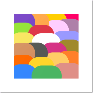 Colorful overlapping circles scales pattern Posters and Art